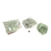 Fluorine verte cristallisée - Pierre Brute n°04 (Lot de 3 pièces)