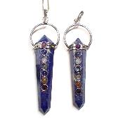 Lapis Lazuli - Pendentif Biterminée 7 chakras