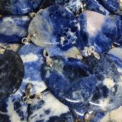 Sodalite - pendentif mini pierre plate