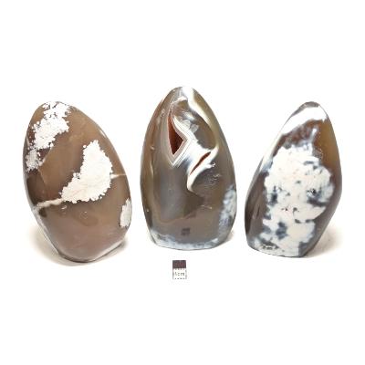 Agate Naturelle - Forme libre n°08 ( Lot de 3 pièces ) 