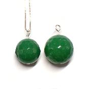 Agate Verte Teinte - Pendentif boule