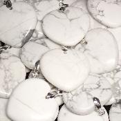 Howlite - pendentif coeur