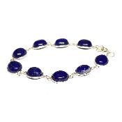 Lapis Lazuli - Bracelet Ovale en Argent (Lot de 3 pièce)