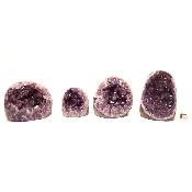 Améthyste mini géode - pierre brute n°01 ( Lot de 4 pièces )