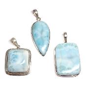 Larimar Pendentifs Argent (Lot de 3 pièces) 15740