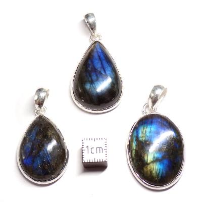 Labradorite Pendentifs Argent (Lot de 3 pièces) 15754