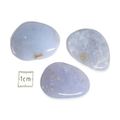 Calcédoine bleue - mini pierre plate