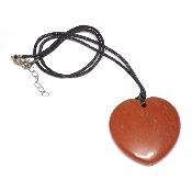 Jaspe Rouge avec cordon - pendentif coeur