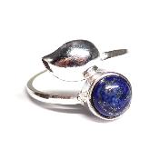 Lapis Lazuli - Bagues Feuille Réglable en Argent (Lot de 5 pièce)