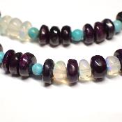 Sugilite "3" bracelet avec turquoise et opale (Lot de 1 pièce)