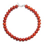 Corail rouge 10mm - Collier Boule