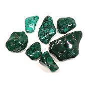 Malachite - Forme libre (morceau polie) n°01 ( Lot de 7 pièces )