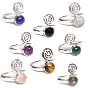 Mixte - Bagues Spirale Réglable en Argent (Lot de 5 pièce)