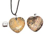 Jaspe Leopard - pendentif coeur