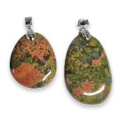 Unakite - pendentif mini pierre plate