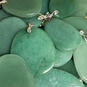 Aventurine Verte - pendentif mini pierre plate