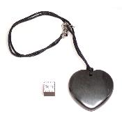 Hématite avec cordon - pendentif coeur