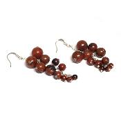 Obsidienne Acajou - Boucles d'oreilles en grappes