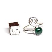 Malachite - Bagues Spirale Réglable en Argent (Lot de 5 pièce)