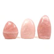 Quartz Rose - Forme libre n° 19 (Lot de 3 pièces)