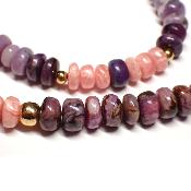 Sugilite "6" bracelet avec rhodochrosite