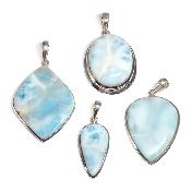Larimar Pendentifs Argent (Lot de 4 pièces) 15742