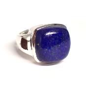 Lapis Lazuli - Bagues Carrée Réglable en Argent (Lot de 3 pièce)