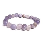 Fluorine Mauve - Bracelet pierre roulée