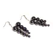 Hématite - Boucles d'oreilles en grappes