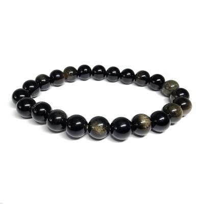 Obsidienne Doré - Bracelet Boule