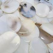 Opale Blanche - mini pierre plate 