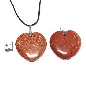 Pierre de Soleil Synthétique - pendentif coeur