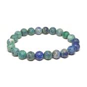 Lazulite sur quartzite teinte matte - Bracelet Boule