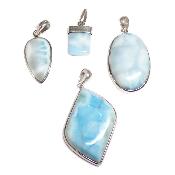 Larimar Pendentifs Argent (Lot de 5 pièces) 15746