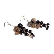 Agate naturelle - Boucles d'oreilles en grappes