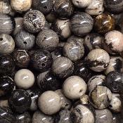 Jaspe Feuille d'Argent - perles