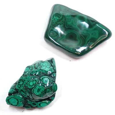 Malachite - Forme libre (morceau polie) n°05 ( Lot de 2 pièces )