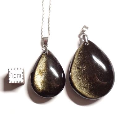 Obsidienne Dorée - Pendentif Goutte