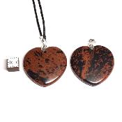 Obsidienne Acajou - pendentif coeur