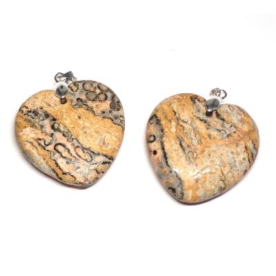 Jaspe Leopard - pendentif coeur