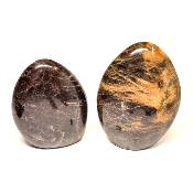 Pierre de Lune Noire - Forme libre n°13 (Lot de 2 pièces) 