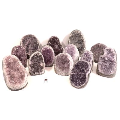 Améthyste mini géode qualité 5 - pierre brute n°05 ( Lot de 12 pièces )