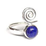 Lapis Lazuli - Bagues Spirale Réglable en Argent (Lot de 5 pièce) 