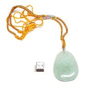 Prehnite avec cordon - pendentif pierre plate