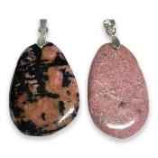 Rhodonite - pendentif mini pierre plate