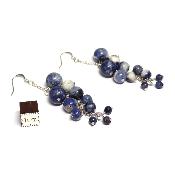 Sodalite - Boucles d'oreilles en grappes