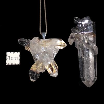 Cristal de Roche - Pendentif pierre brute Electroplated