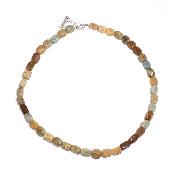 Agate Crazy Lace qualité "B" - Collier Roulé Carré