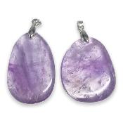 Amethyste - pendentif mini pierre plate