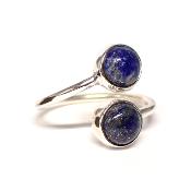 Lapis Lazuli - Bagues Double Réglable en Argent (Lot de 5 pièce)